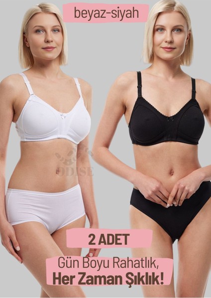 Telsiz Süngersiz Kapsız Penye Toparlayıcı Sütyen 2'li Paket (Büyük Beden Mevcuttur)