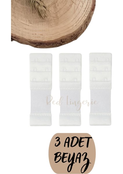 (3 Adet) Kadın 2’li Kanca Beyaz Lastikli Sütyen Uzatma Kopçası Agraf/ek Aparatı Seti