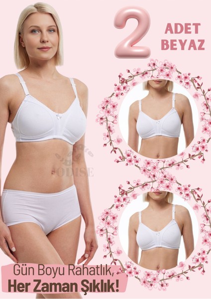 Telsiz Süngersiz Kapsız Penye Toparlayıcı Sütyen 2'li? Ekonomi?k Paket (Büyük Beden Mevcuttur)
