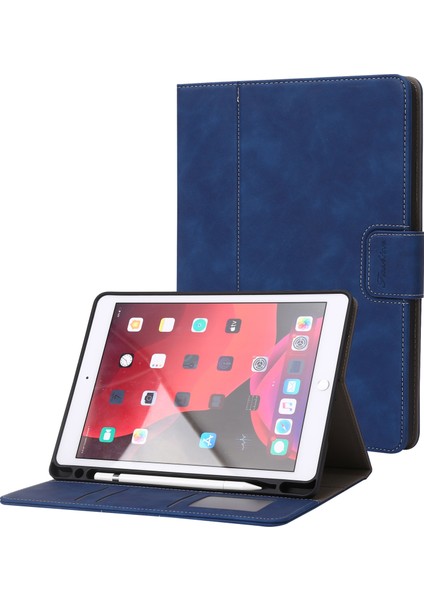 iPad 10.2 2019/2020/2021 Için Buzağı Dokulu Deri Kılıf (Yurt Dışından)