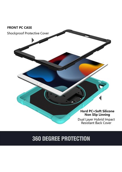 Pc + Silikon Kılıf iPad 10.2 2021/2020/2019 Için (Yurt Dışından)