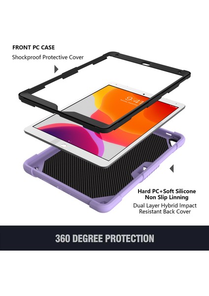 Pc + Silikon Kılıf iPad 10.2 2021 & 2020 & 2019 / Air 3 10.5 Inç (Yurt Dışından) modelleri