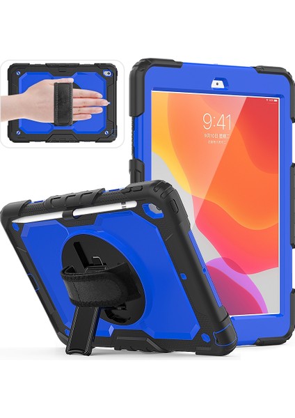 iPad 10.2 Için Darbeye Dayanıklı Renkli Silika G + Pc Koruyucu Kılıf, Tutucu ve Omuz Askısı ve El Kayışı ve Kalem Yuvası (Yurt Dışından) fiyatları