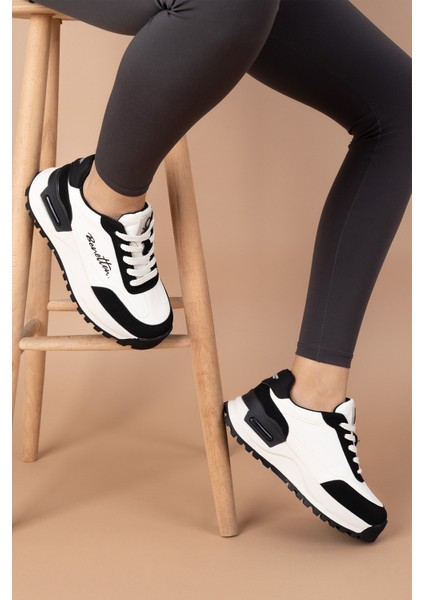 Nagano Kadın Beyaz Siyah Spor Ayakkabı BNI-11235