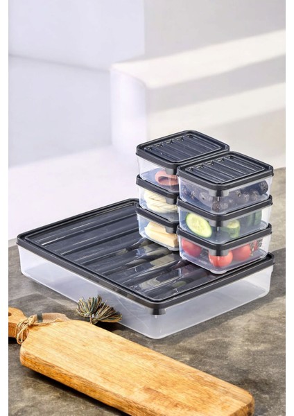 7'li Set Pratik Yemek Piknik Kahvaltı Gıda Saklama Kabı (2,5 Lt + 6X250 Ml) fiyatları