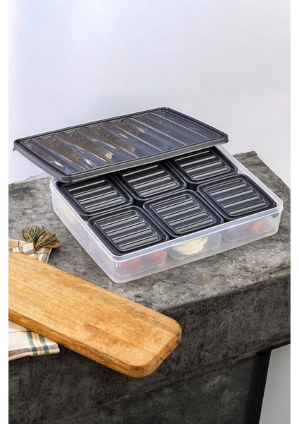 7'li Set Pratik Yemek Piknik Kahvaltı Gıda Saklama Kabı (2,5 Lt + 6X250 Ml) modelleri