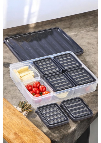 7'li Set Pratik Yemek Piknik Kahvaltı Gıda Saklama Kabı (2,5 Lt + 6X250 Ml) indirimleri