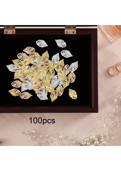 100X Çok Metal Yaprağı Takılar Saç Aksesuarları Giyim Şapkası Kolye 1.8CMX1CM Çok (Yurt Dışından) indirimleri