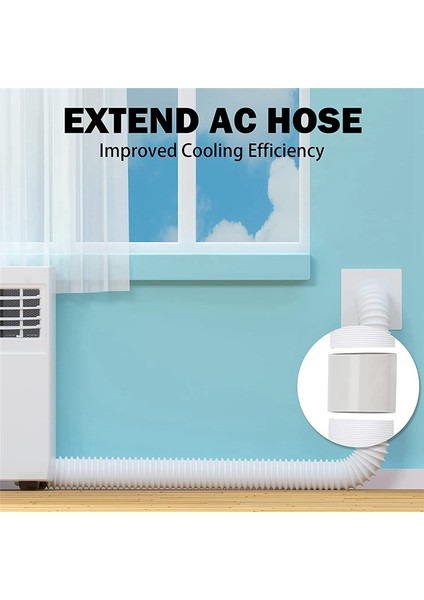 Taşınabilir Klima Egzoz Hortumu Bağlantı Parçası Pencere Adaptörü Ac Ünitesi Boru Bağlantı Parçası ve Aksesuarları 5.9 Inç (Yurt Dışından)