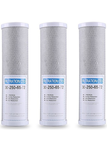 3 Adet Su Filtresi Aktif Karbon Kartuş Filtresi 10 Inç Kartuş Yedek Arıtıcı Cto Blok Karbon Filtre (Yurt Dışından)