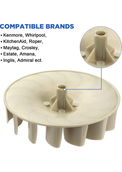 694089 Kurutma Makinesi Üfleyici Tekerleği, Çoğu Kurutma Makinesiyle Uyumlu Yedek Kurutma Makinesi Üfleyici TERTIBATI-PS11743785 279500'Ü Değiştirir (Yurt Dışından) modelleri