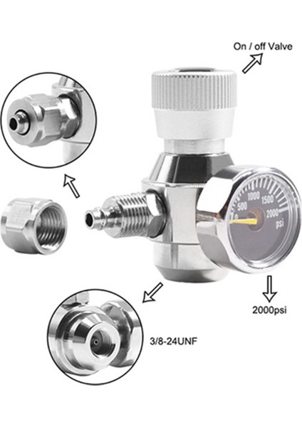 Akvaryum Co2 Regülatörü 2000PSI Basınç Ölçer 6mm Emiş Borusu Için 3/8-24UNF (Yurt Dışından) fırsatları
