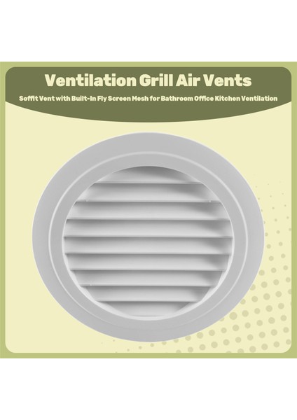 8 Inç Yuvarlak Havalandırma Menfezi Abs Panjur Izgara Kapağı Beyaz Soffit Havalandırma Dahili Sineklik Fileli Banyo Ofis Mutfak Havalandırması Için (Yurt Dışından) fırsatları