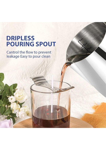 Mum Yapımı Için Damlatmayan Dökme Ağzı ve Isıya Dayanıklı Saplı 32OZ Paslanmaz Çelik Mum Eritme Kabı (Yurt Dışından)