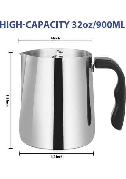 Mum Yapımı Için Damlatmayan Dökme Ağzı ve Isıya Dayanıklı Saplı 32OZ Paslanmaz Çelik Mum Eritme Kabı (Yurt Dışından)