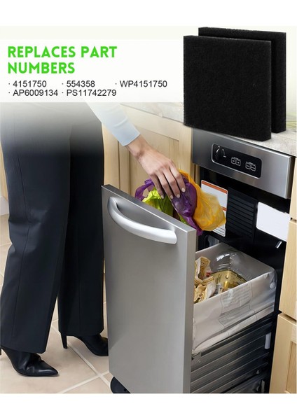 4 Adet WP4151750 Çöp Kömür Hava Filtresi 4151750 554358 WP4151750 AP6009134 PS11742279'U Değiştirir (Yurt Dışından) modelleri