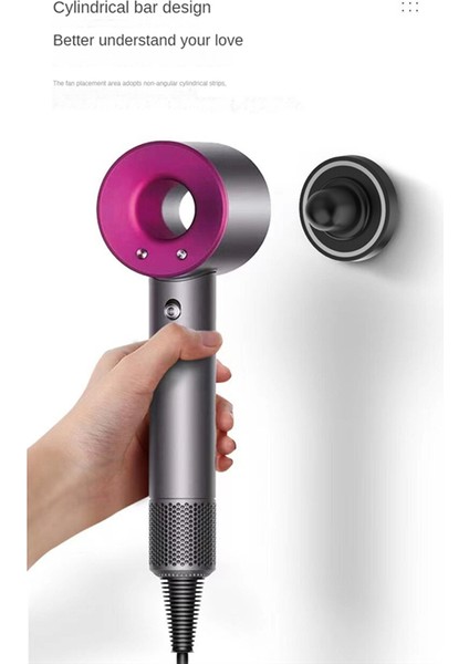 Dyson Saç Kurutma Makinesi Braketi Depolama Rafı Banyo Saklama Saç Kurutma Makinesi Tutucu Duvara Monte Delme Yok Isıya Dayanıklı-B (Yurt Dışından)