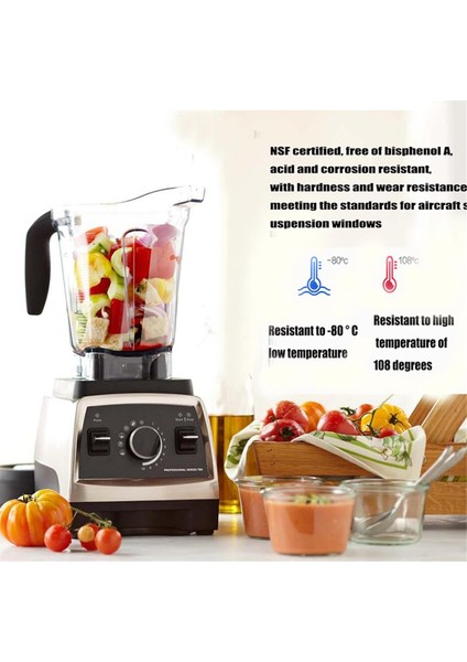 Blender Sürahi 64OZ Düşük Profilli Tamperli, Vitamix 750 5200 5000 6300 7500 VM0102 VM0103 Klasik/ticari Vb. Için (Yurt Dışından)