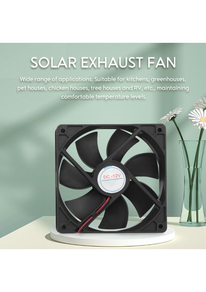 20W Güneş Enerjili Egzoz Fanı Hava Çıkarıcı 6 Inç Mini Vantilatör Güneş Paneli ile Çalışan Fan Köpek Tavuk Evi Sera Rv Için (Yurt Dışından)