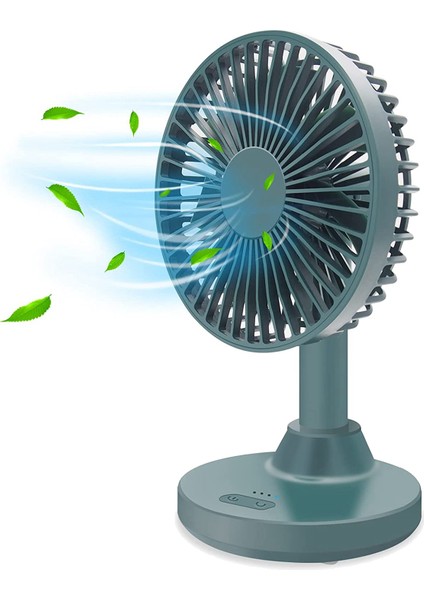 USB Masa Fanı, Masa Fanı Salınımlı Fan Başlığı Döndürme Ayarı Taşınabilir Mini Kişisel Fan 3 Hız Güçlü Rüzgar Yeşil (Yurt Dışından)