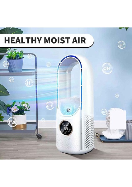 Elektrikli USB Çok Fonksiyonlu Yapraksız Fan Ev Masaüstü Nemlendirme Fanı Zamanlama Klima Fanı (Yurt Dışından) modelleri