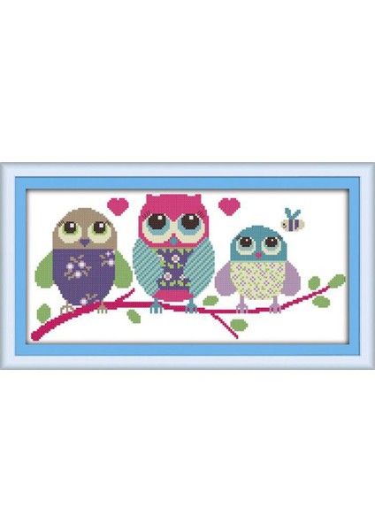 Modern Çapraz Ş Hayvanlar Baykuş Desenleri Boyama El Yapımı 48X24CM 11CT (Yurt Dışından)