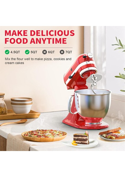 Kitchenaid Stand Mikseri Için Paslanmaz Çelik Spiral Hamur Kancası, Eğimli Kafa Stand Mikserleri Için 4,5-5 Qt Karıştırma Kabına Uygun (Yurt Dışından) modelleri