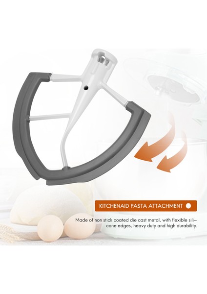 Kitchenaid Bowl-Lift Stand Mikseri Için Flex Edge Çırpıcı - Esnek Silikon Kenarlı 6 Quart Hamur Karıştırma Küreği (Yurt Dışından)