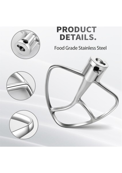 Kitchenaid Mikseri Için Paslanmaz Çelik Esnek Kenarlı Çırpıcı, 4,5-5 Quart Kaseler Için Eğimli Kafa Stand Mikser Kaselerine Uyar (Yurt Dışından) fiyatları