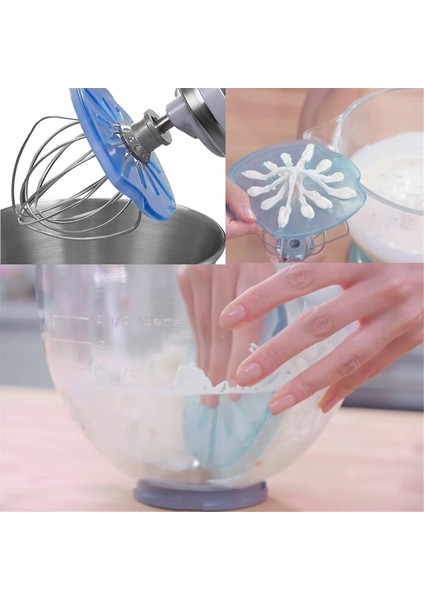 Kitchenaid Stand Mikser Aksesuarları Için 6 Kablolu Karıştırma Başlığı Sıçrama Önleyici Baffle Whisk Wiper Pro Mix Dağınıklık Olmadan C (Yurt Dışından)