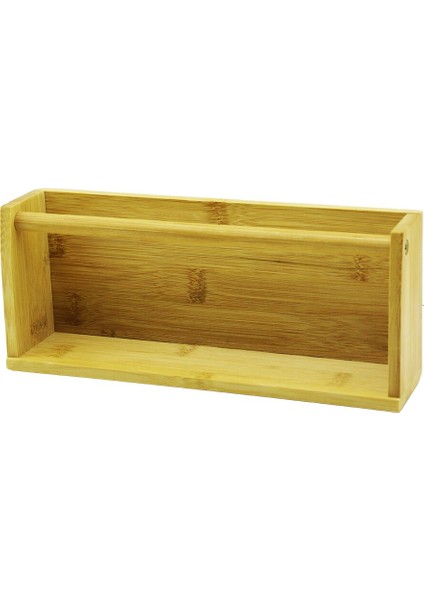 Ahşap Bambu Duvar Rafı Mıknatıslı Montaj 10.2 x 25 cm - Y: 5--6 cm (K0)