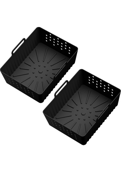 2 Adet Hava Fritözü Silikon Kaplamaları Ninja SL400UK/SL401 Sepet Hava Fritözü Yeniden Kullanılabilir Hava Fritözü Tencere Aksesuarları Siyah (Yurt Dışından)