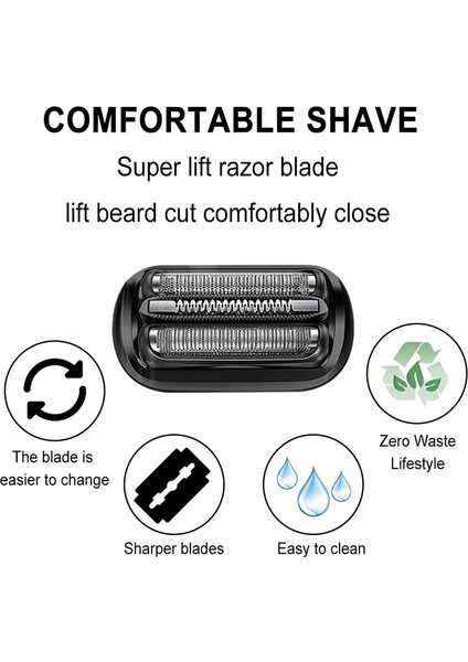 Braun Series 5/6 Yedek Başlıklı Tıraş Makineleri 5020S, 5018S, 5050CS, 6020S, 6075CC, 6072CC Için 53B Tıraş Makinesi Folyosu ve Kesici (Yurt Dışından) fırsatları