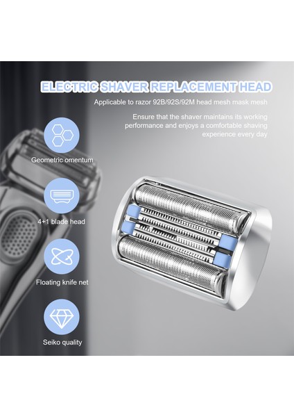 Braun Series 9 92S/92B/92M Elektrikli Tıraş Makinesi Yedek Başlığı B Için Yedek Folyo Kesici Başlığı Tıraş Başlığı Jilet Bıçakları (Yurt Dışından) fırsatları