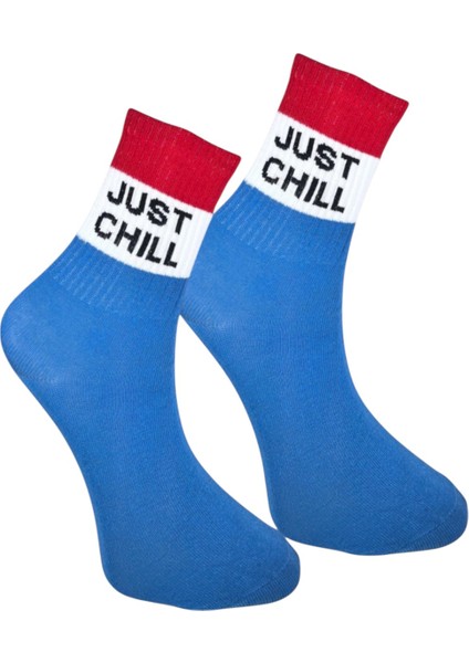 "just Chill" Yazılı Eğlenceli Unisex Soket Çorap - Günlük Konforlu Kullanım