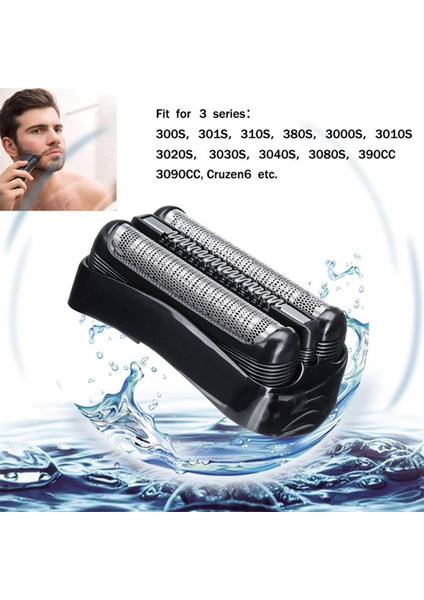 2 Adet 21B/32B Tıraş Makinesi Yedek Başlığı Bıçak Ağı Membranı Braun Series 3 Elektrikli Tıraş Makineleri 3 301S 310S 320S 330S 340S (Yurt Dışından)