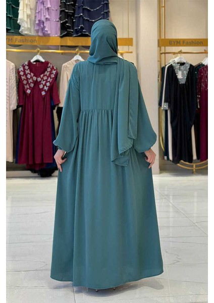 Şallı Kruvaze Namaz Elbisesi 6027 Mint fiyatları