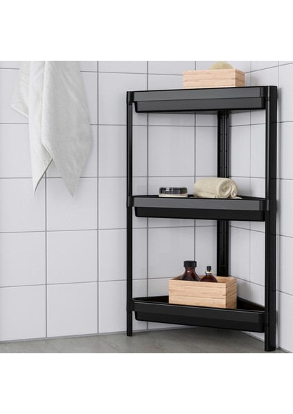 Üçgen 3 Katlı Raf Ünitesi - Mutfak - Banyo Depolama Rafı