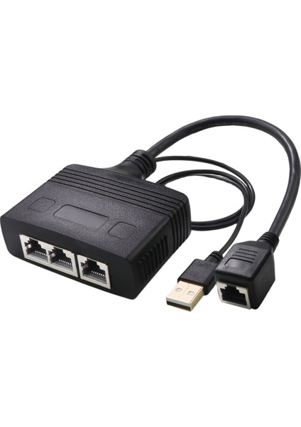 RJ45 Ağ Ayırıcı Adaptör Dişi 1 Sürükle 3 1000 Mbps Yüksek Hızlı Arayüz Ağ Dağıtıcı Adaptörü (Yurt Dışından)