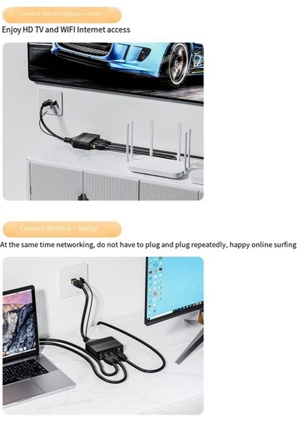 RJ45 Ağ Ayırıcı Adaptör Dişi 1 Sürükle 3 1000 Mbps Yüksek Hızlı Arayüz Ağ Dağıtıcı Adaptörü (Yurt Dışından) fırsatları