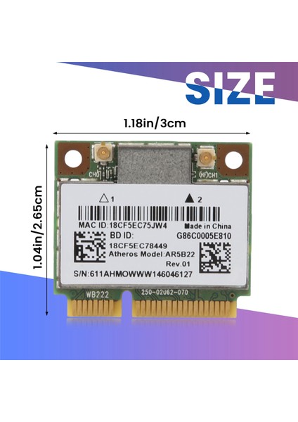 AR5B22 2.4/5 Ghz Çift Bant Wifi Kartı 802.11AC Bluetooth 4.0 Kablosuz Wlan Kartı Y400 Y500 Y410P S215 U330 U430 (Yurt Dışından)