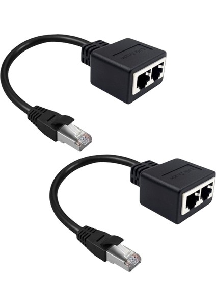 2 Adet RJ45 Kablo 1 In 2 Ethernet Lan Ağ Adaptör Kablosu RJ45 1 Erkek 2 Kadın Kategori 7 Ağ Kablosu (Yurt Dışından)
