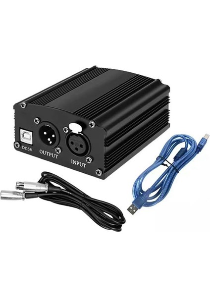 Kondenser Mikrofon Müzik Kayıt Ekipmanı Için Xlr 3 Pinli Mikrofon Kablosu ile 1 Kanallı 48V Fantom Güç Kaynağı (Yurt Dışından)
