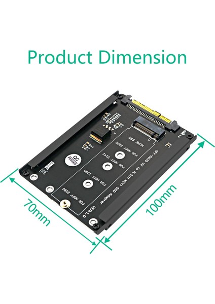 M.2 Nvme Anahtar M Ssd'den SFF-8639 U.2 Adaptör Yükseltici Dönüştürücü Çerçeve Braketi Desteği 2230 2242 2260 2280 M.2 SSD (Yurt Dışından)