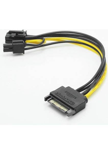15PIN Sata Erkek - 8pin(6+2) Pcı-E Güç Kaynağı Kablosu Sata Kablosu 15-Pin - 8 Pin Kablo 18AWG Tel Grafik Kartı Için (1 Adet) (Yurt Dışından)