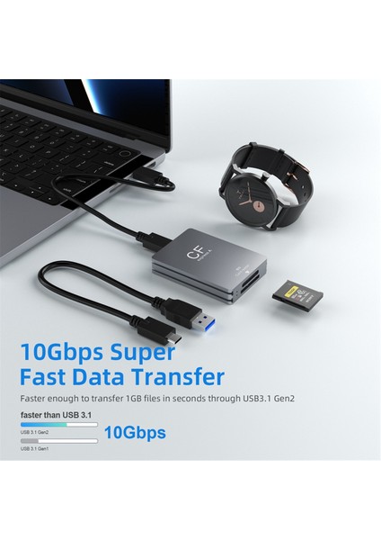 2 In 1 Cfexpress Tip A Sd Kart Okuyucu USB 3.2 10 Gbps Hafıza Kartı Okuyucu Cfexpress Kart Okuyucu Adaptörü Slr Için Çift Yuvalı (Yurt Dışından)