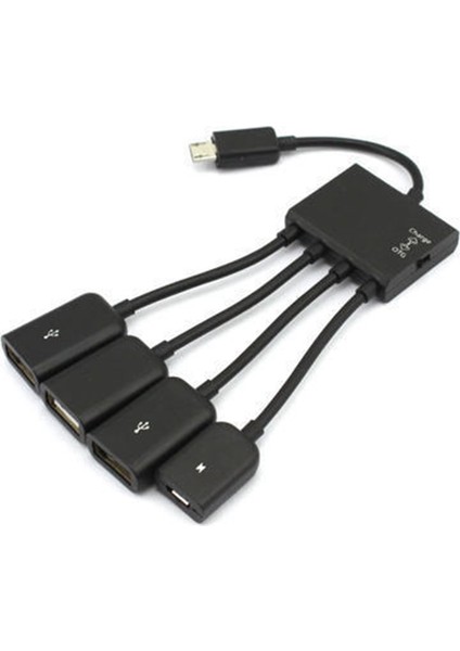 2 Adet 4 Port-Usb Otg Hub Kablo Konektörü Spliter Adaptörü Android Tablet Bilgisayar Pc Için Güç Şarj (Yurt Dışından)