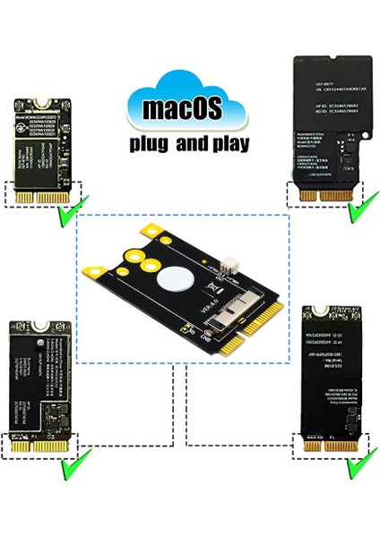 Yükseltme Sürümü Mini Pcıe (Mpcıe) Dönüştürücü Adaptör Kartı 12 + 6 Pin Wifi Kartı Broadcom BCM94360CD Için Mini Pcı-E'ye (Yurt Dışından)