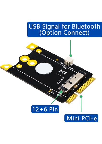 Yükseltme Sürümü Mini Pcıe (Mpcıe) Dönüştürücü Adaptör Kartı 12 + 6 Pin Wifi Kartı Broadcom BCM94360CD Için Mini Pcı-E'ye (Yurt Dışından)