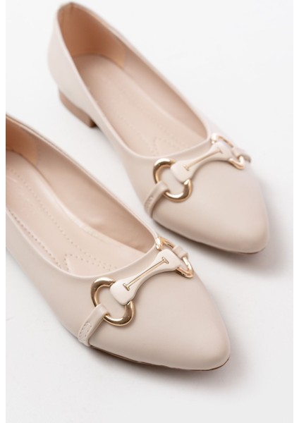 İNF-129 Ten Günlük Taş Aksesuarlı Babet fiyatları